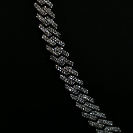 S925 VVS Moissanite Ice Out Sharp Edges Cuban Chain Necklace