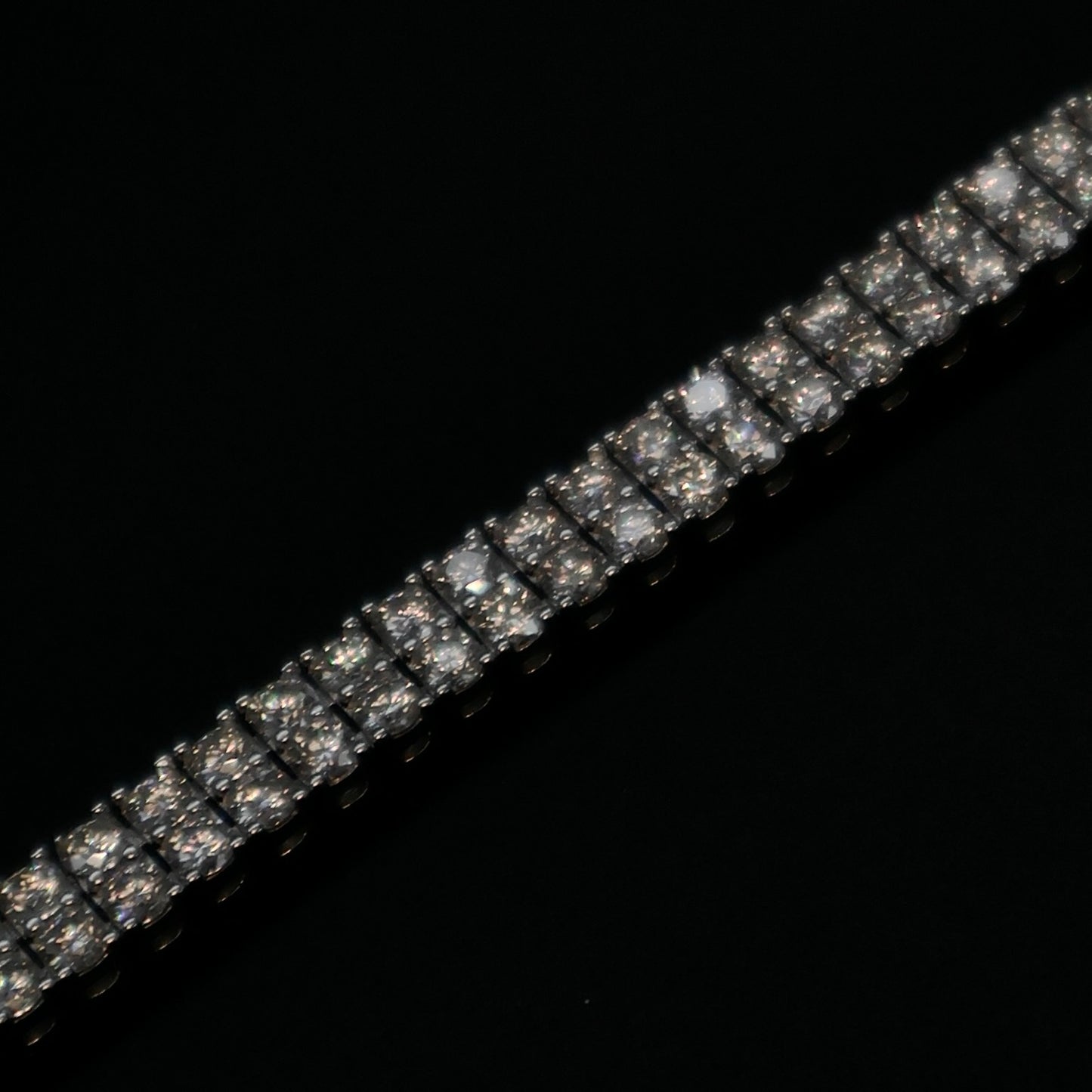 Double Row VVS Moissanite Paved Bracelet in 925 Sterling Silver