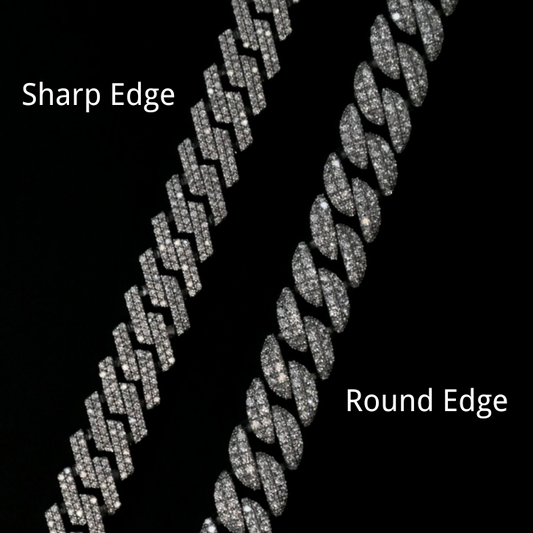 S925 VVS Moissanite Ice Out Round Edges Cuban Chain Necklace